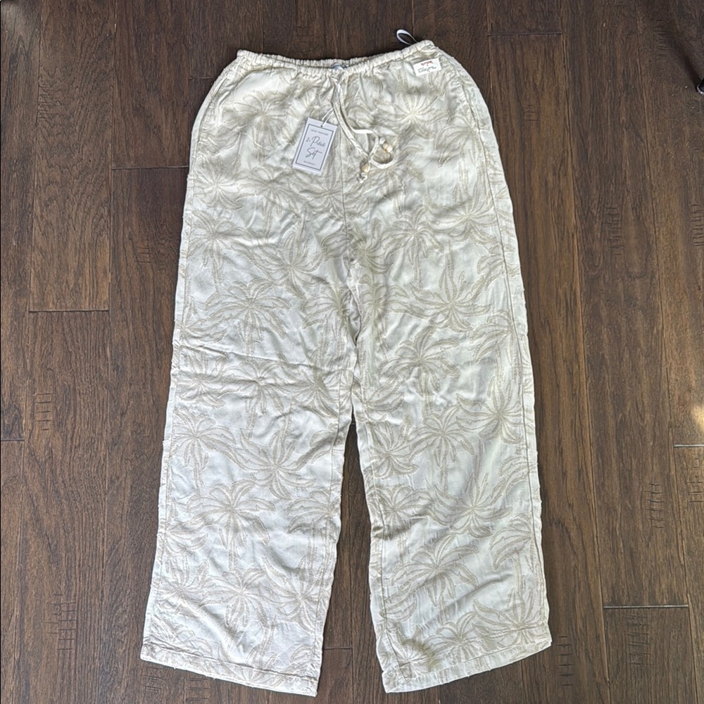 NWT Blue Island Palm Print Lounge Pants M